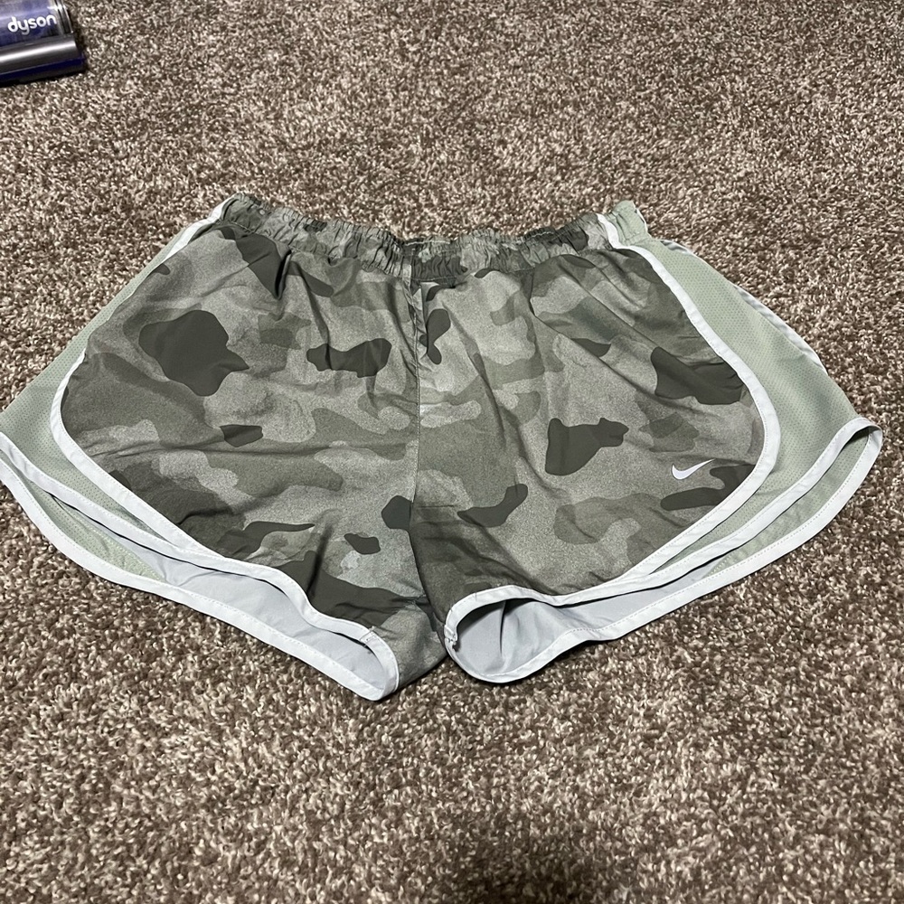 Nike Women's Green Camouflage Athletic Shorts